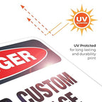 Custom Danger Sign, OSHA Sign, 10x7 Inches, 4 Mil Vinyl Decal Stickers Weather - Image 6
