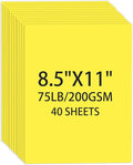 Cardstock 8.5 X 11, 40 Sheets Lemon Yellow Card Stock, 75lb/ 200gsm Vibrant by Ciphyfee