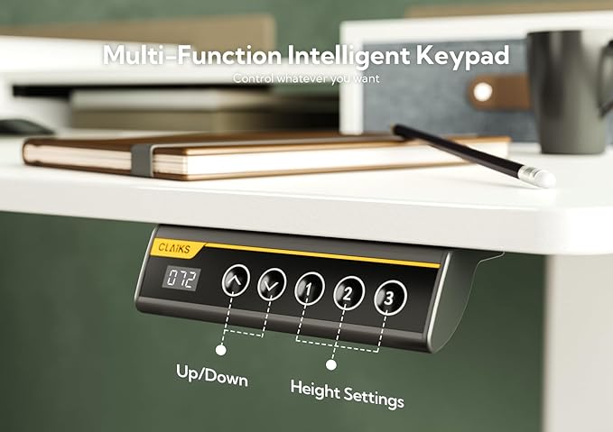 Claiks Standing Desk with Drawers, Adjustable Stand Up Electric Standing Desk - Image 8