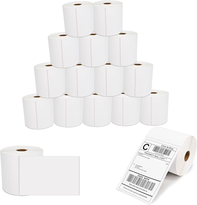L LIKED 16 Rolls 4" x 6" Direct Blank Thermal Shipping Labels by LLIKED