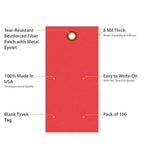 SmartSign 4.75 x 2.375 inch “Red” Blank Tyvek Shipping Tags - Image 5