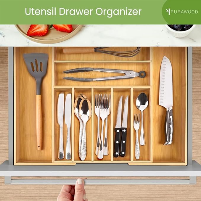 Purawood Bamboo Drawer Organizer - Image 6
