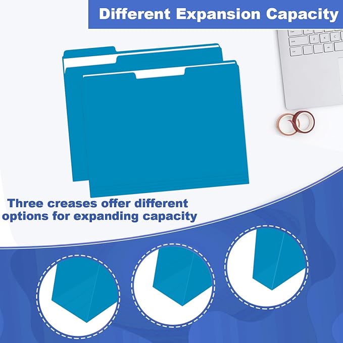 File Folder, HERKKA 120 Pack 1/3 Cut Tab File Folders, File Folders Great - Image 4