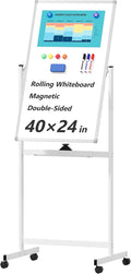 Neatsure Rolling Whiteboard on Wheels, Portable Standing Dry Erase Board Easel by Neatsure