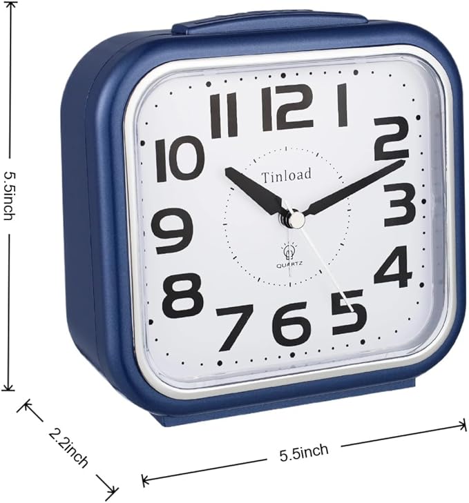 Tinload 5.5" Large Analog Alarm Clock Silent Non Ticking, Gentle Wake, Beep - Image 7