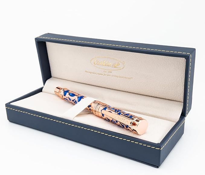 Conklin Endura Deco Crest Fountain Pen in Blue, Medium Nib, Premium Writing - Image 3