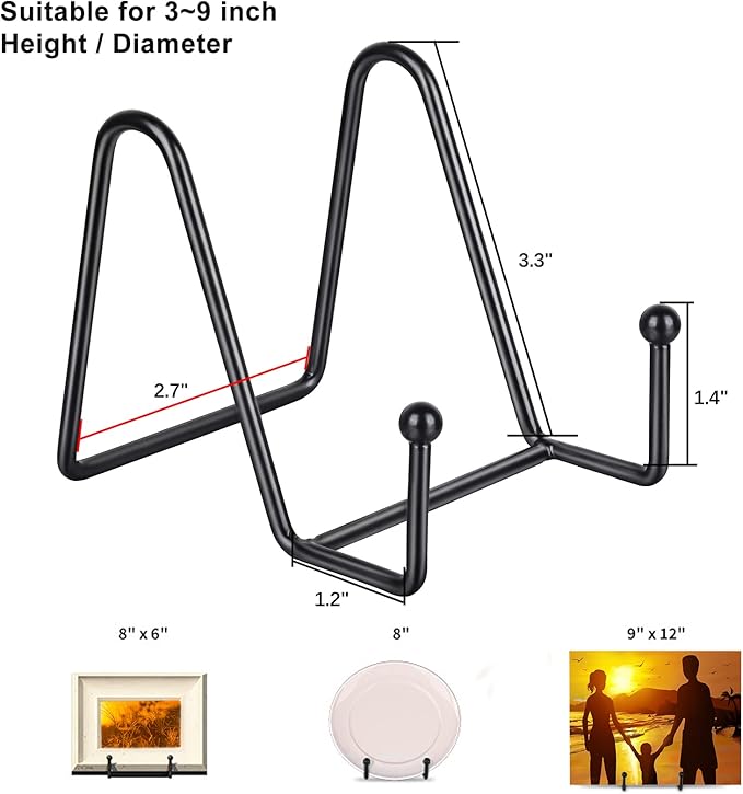 Decolore 5 Pack 3 Inch Small Easel Metal Display Stands - Image 2