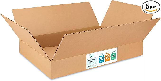 Large Shipping & Moving Boxes 30 x 20 x 4 inches by IDLPackaging