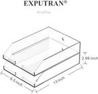 EXPUTRAN Stackable Clear Acrylic Paper Trays, Desk File Organizer, A4 Paper - Image 4