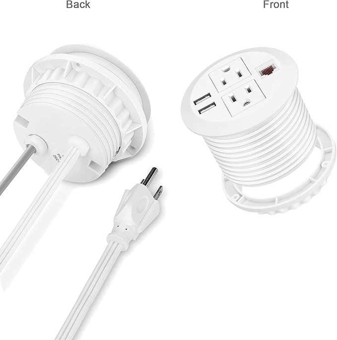 Power Grommet 3 Inch for Desktop, Recessed Desk Outlet - Image 5