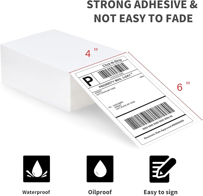 L LIKED 4x6 Direct Thermal Labels, Compatible Zebra & Rollo Printers - Image 2