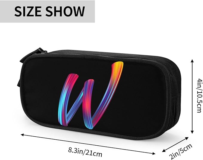 Cute Initial Pencil Case for Kids Students, Large Capacity Pencil Pouch for - Image 2