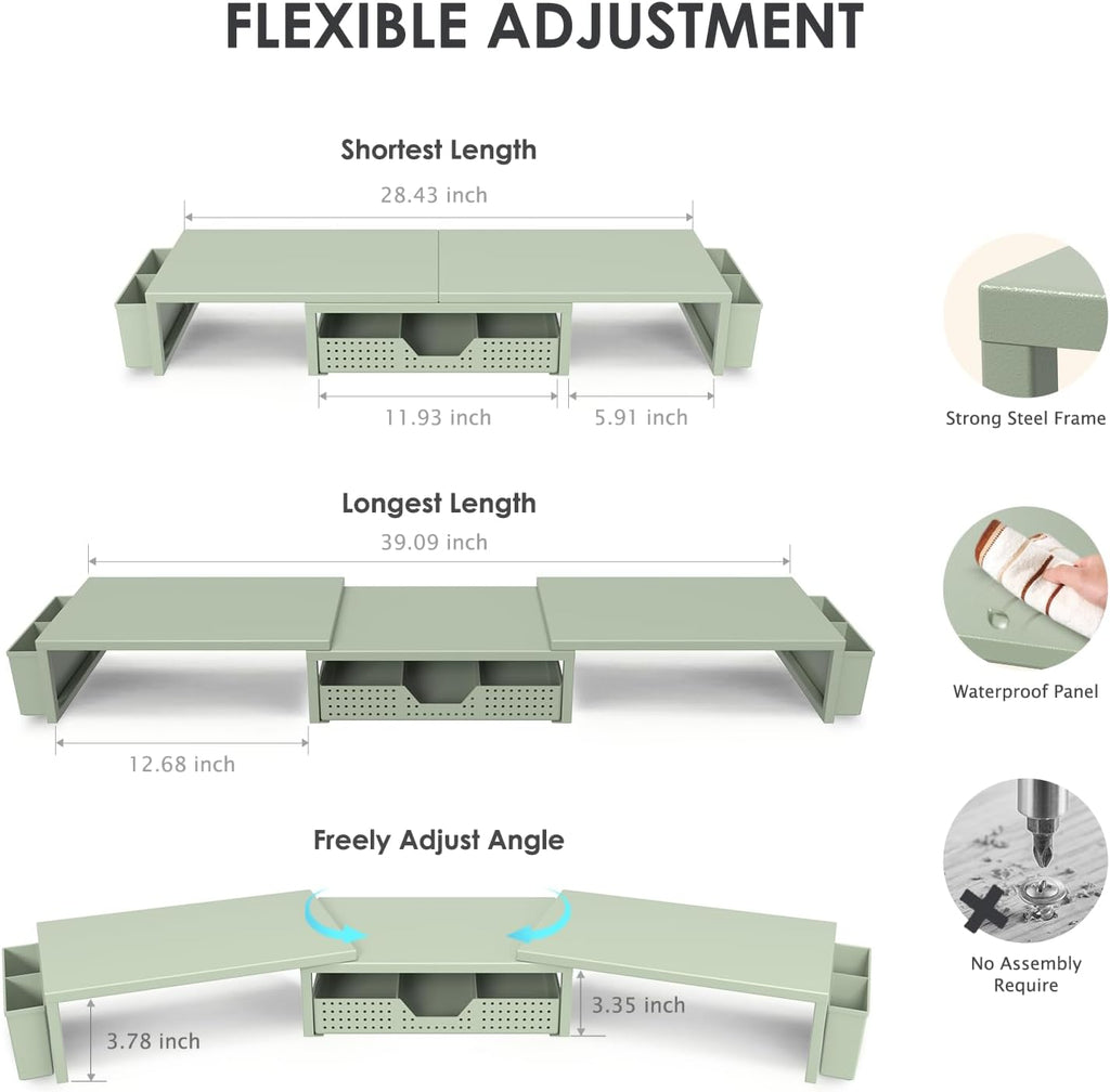 opnice desk organizers and accessories, dual monitor stand, close-up detail