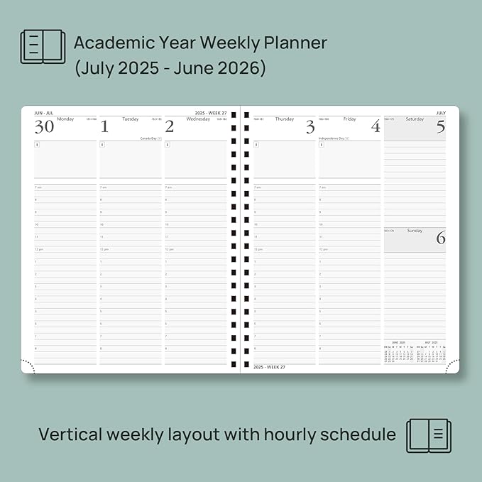 POPRUN Planner 2025-2026 Academic Weekly Calendar - Image 3