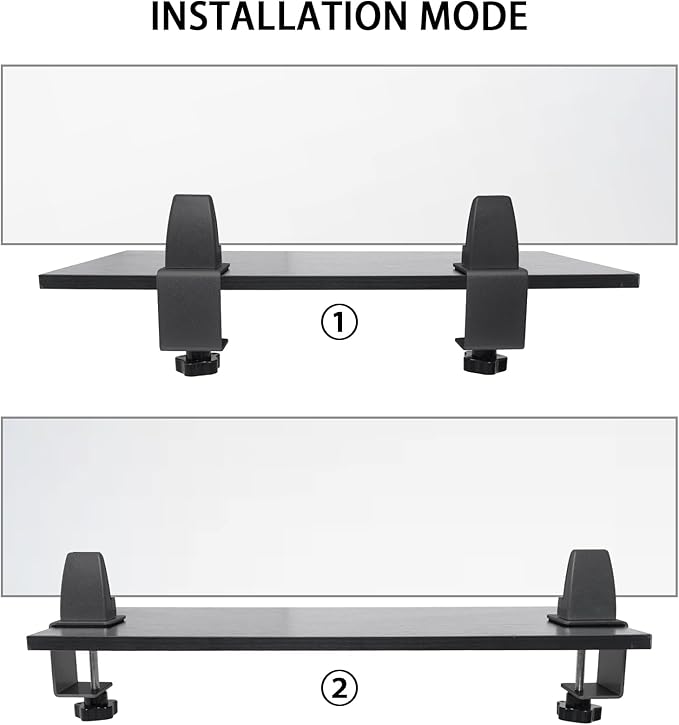 Heavy Duty Sneeze Guard Clamp For 0.1" to 1" Thick Panel, Desk Partition - Image 2