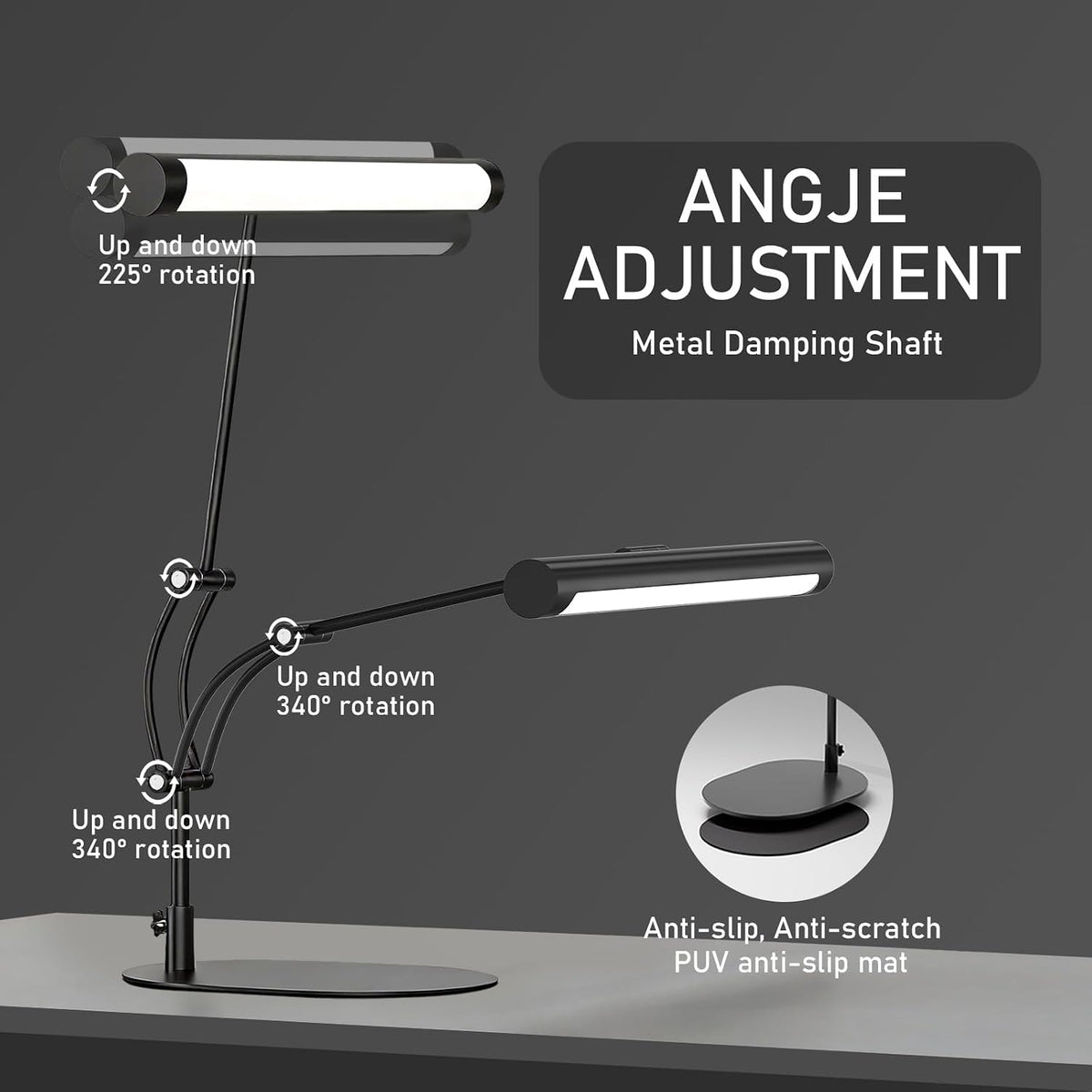 LED Desk Lamp for Home Office, Eye-Protecting Desk Light with Base，3 Color 10...