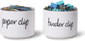 Ceramic Paper Clip Holder and Binder Clip Holder Set (White) | Ceramic, clips & binders, desk organizer, compact, sturdy, easy-clean, sleek, non-slip, keeps tidy, versatile, space-saving