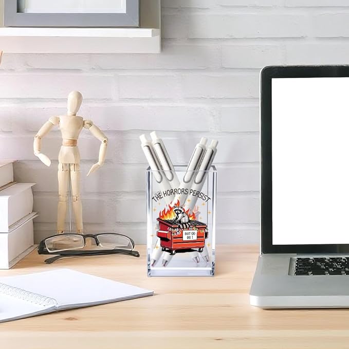 Vgrti The Horrors Persist But So Do I Acrylic Cosmetic Pencil Pen Holder Cup - Image 4