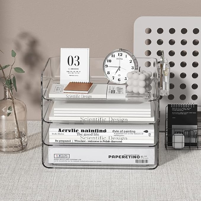 FANXIYQ 4-Tier Stackable Paper Tray Organizer - Image 2