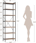 Casaottima Book Shelf, 7 Tier Tall Bookshelf, Modern Wood Bookcase Shelves - Image 2