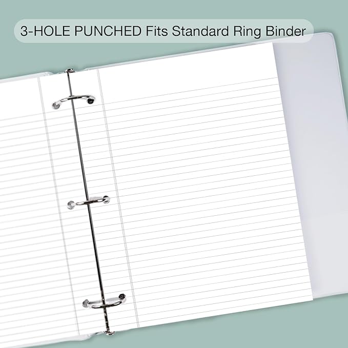 POPRUN Loose Leaf Paper, 8.5" x11" Wide Ruled, 100GSM / AA Grade Bulk Lined - Image 5