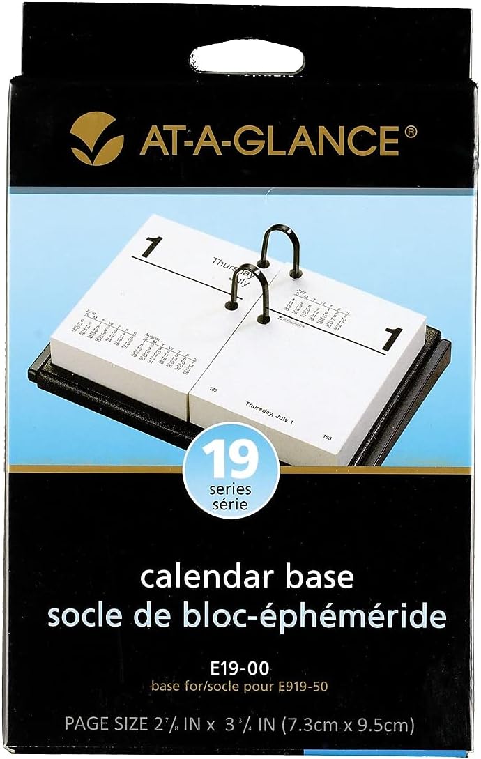 At-A-Glance E1900 Desk Calendar Base, Black, 3-Inch X 3 3/4-Inch