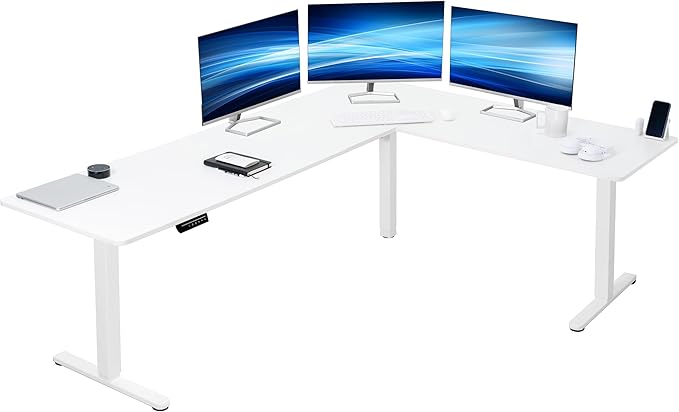 VIVO Electric Corner 84 x 63 inch L-Shaped Standing Desk, Memory Height by VIVO