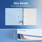 MUKAWA 1 Inch 3 Ring Binder, D-Ring Binder Holds 250 Sheets, PP Cover - Image 2