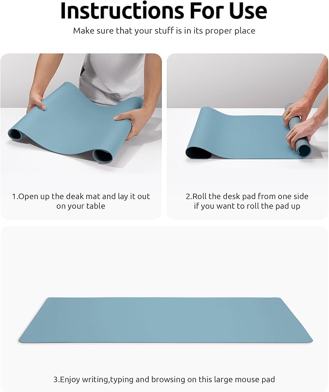 YSAGi Leather Desk Protector, Office Mat, Large Mouse Mat, Non-Slip PU Leather - Image 9