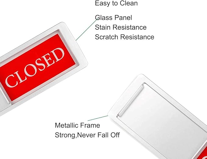 Open Closed Sign for Business Door, Open Signs privacy Slide Door Sign - Image 4