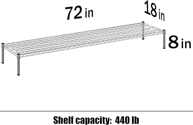 Regal Altair 18" Deep x 72" Wide x 8" Height Wire Shelving Kit | 1-Tier | NSF - Image 3