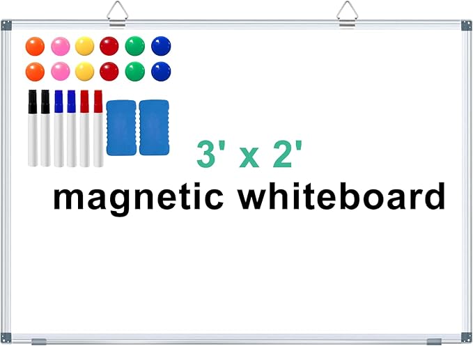 H-Qprobd 3' x 2' Magnetic Whiteboard Large Dry Erase White Board 36"x24" by H-Qprobd