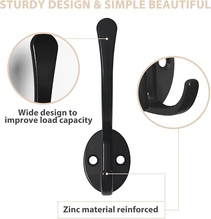 Homanu 14 Pack Coat Hooks Wall Mounted - Image 4