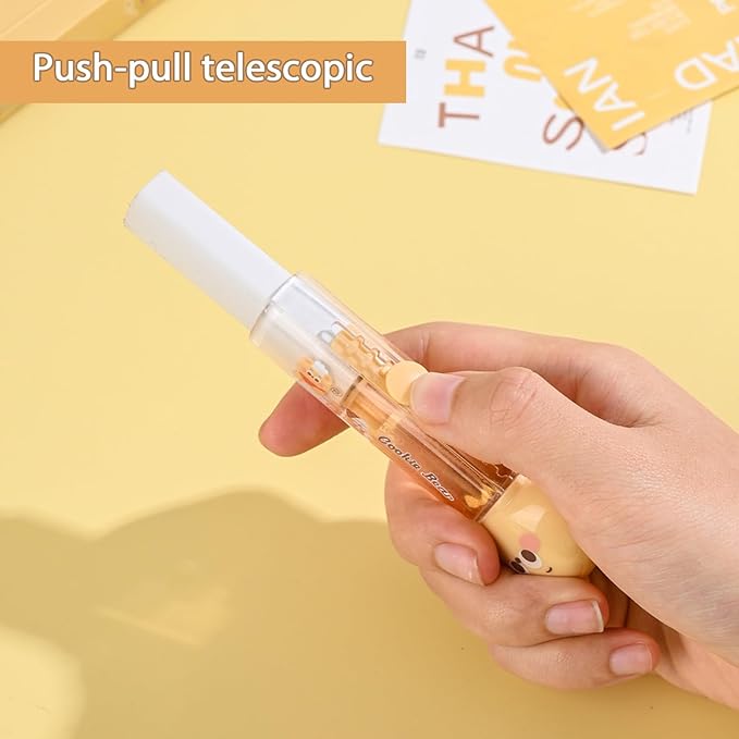 3PCS Retractable Pencil Eraser, Cute Erasers, Kawaii Bear Eraser in Three Colors - Image 3