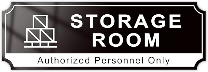 Storage Room Door Sign for Business, Self-Adhesive Durable Modern Storage Room by LUHIMO