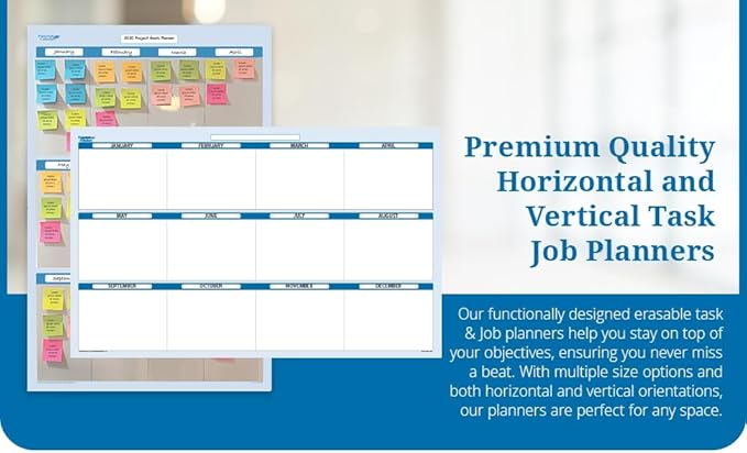 Sky Blue 12 Section Task, Objective and Goals Planning System Horizontal 24" - Image 3