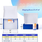 PHAREGE 12x9x4 inch Gift Shipping Boxes Bulk 20 Pack Blue, Tab Lock Tuck Top - Image 4