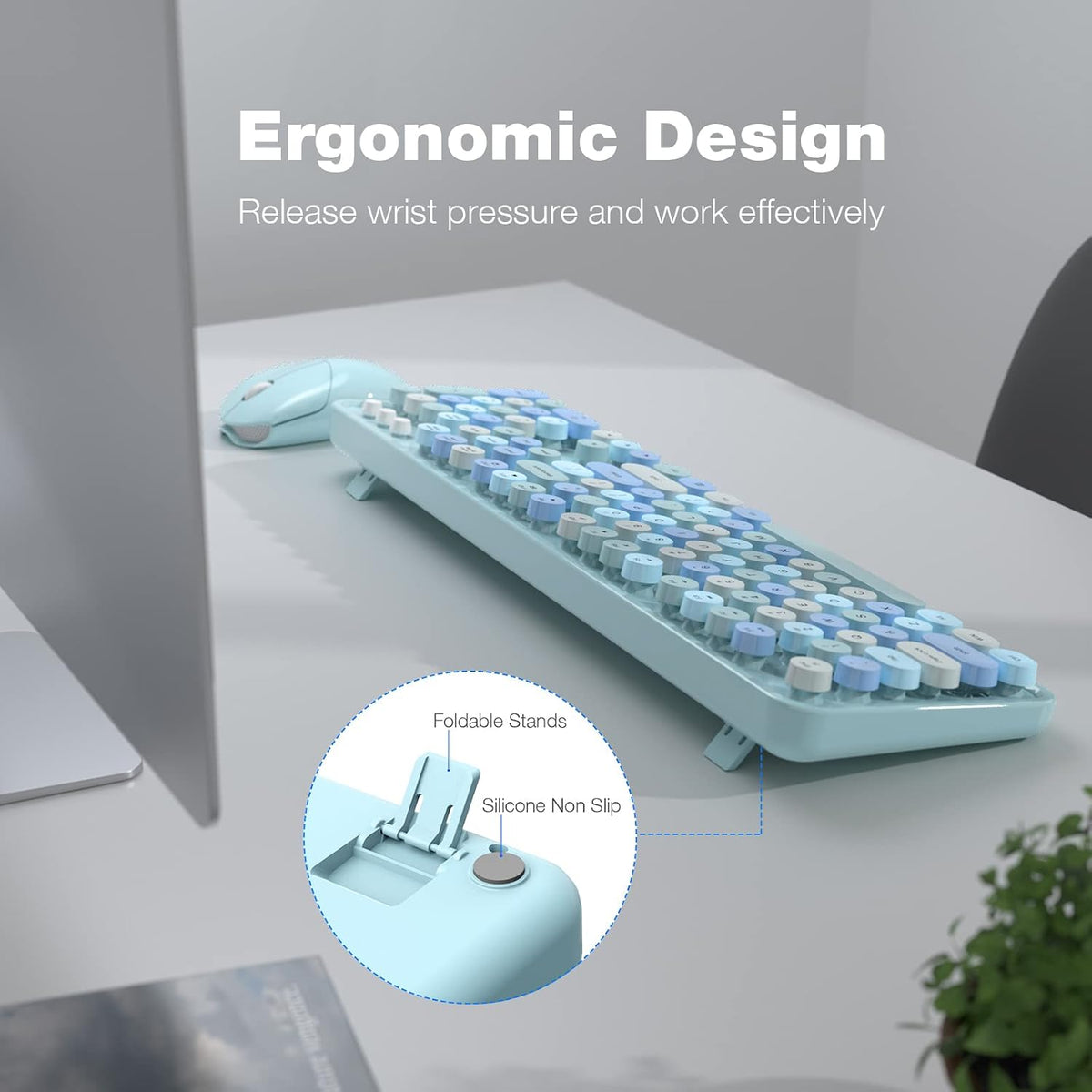 Dilter Wireless Keyboard and Mouse Combo, 104 Keys Full-Sized Typewriter Keyb...
