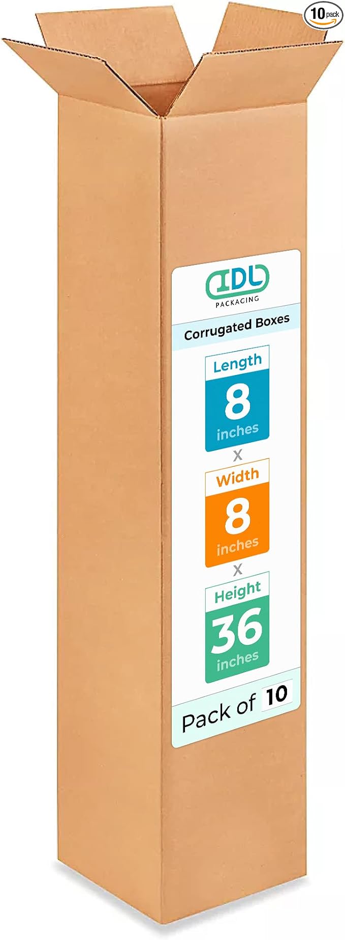 Tall Moving & Shipping Boxes 8x8x36 inches by IDLPackaging