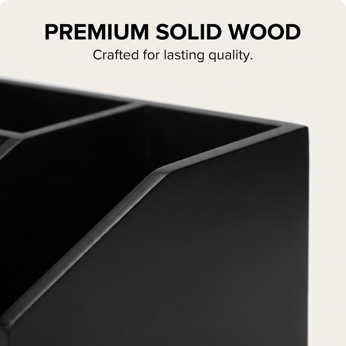 Coffee Bar Organizer Countertop, Wooden Coffee Station with Black Drawer