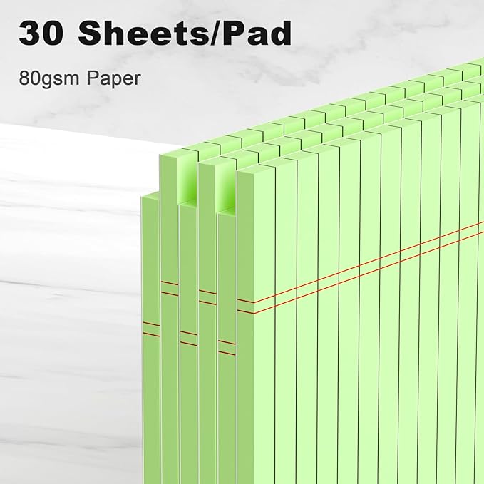 AILZFEI Green Legal Pad Note Pads 8.5 x 11 inch, Wide Ruled Clear Print Writing - Image 3