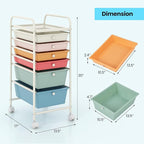 Giantex 6 Storage Drawer Cart Rolling Organizer Cart - Image 3