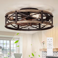 shluce caged ceiling fan with light and remote, main product view