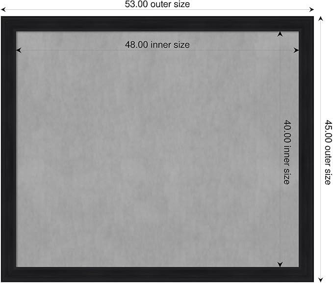 Amanti Art Black Framed Magnetic Board 45x53 Oversize Vision Board - Image 2