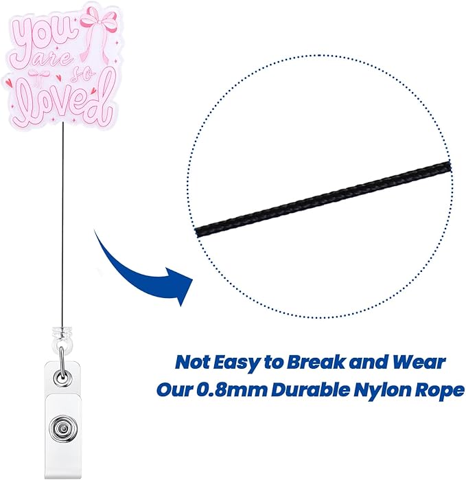 You are So Loved Cute Bow Nurse Badge Reel, Retractable ID Card Badge Holders - Image 5