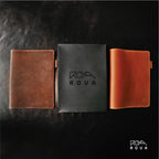 ROVA Full Grain Leather Notebook Journal Cover - Hand Crafted in the USA - Fits Moleskine XL (9.75" x 7.5") - Lay Flat Design with Pen Loop - Brown