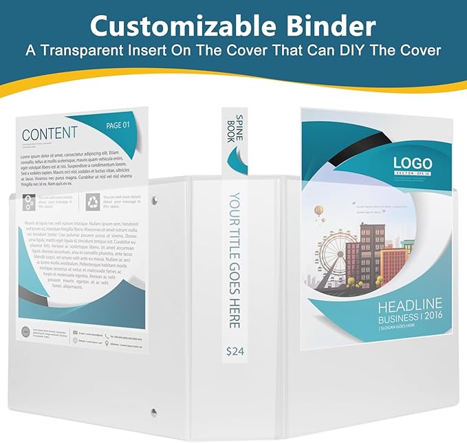 CIXILDTS 3-Inch 3 Ring Binder, Standard 3" Slant-D Ring Binder Fit Letter Size - Image 5