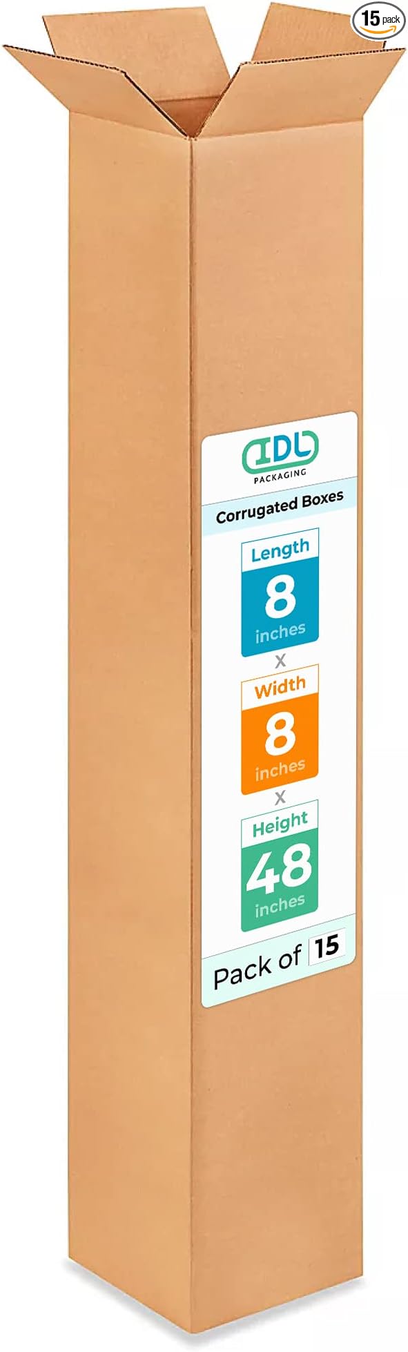 Tall Moving & Shipping Boxes 8"L x 8"W x 48"H by IDLPackaging