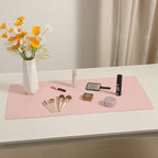 Wolaile PU Leather Desk Pad Blotter, Light Pink Waterproof Office Desktop Mat - Image 6