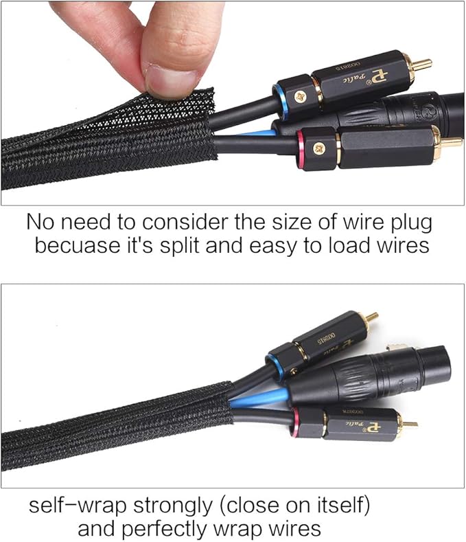 Alex Tech 20ft - 1.5 inch Cord Protector Wire Loom Tubing Cable Sleeve Split - Image 2